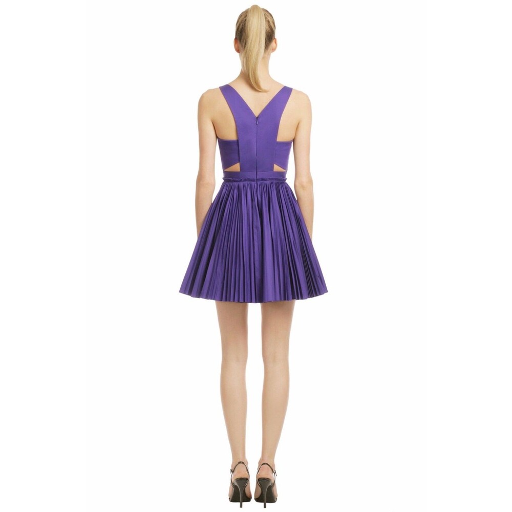 NWT ROBERT RODRIGUEZ  8 purple pleated dress $395 party sundress full skirt sexy